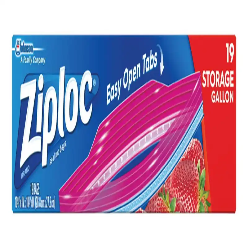Ziploc Easy Open Tabs 1 Gal Clear Food Storage Bag 19 Pk
