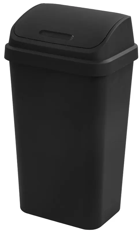 13 Gal Black Plastic Wastebasket