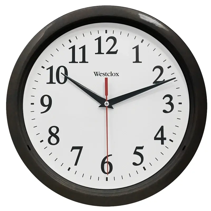 10 In. L X 10 In. W Classic Analog Wall Clock - Plastic White