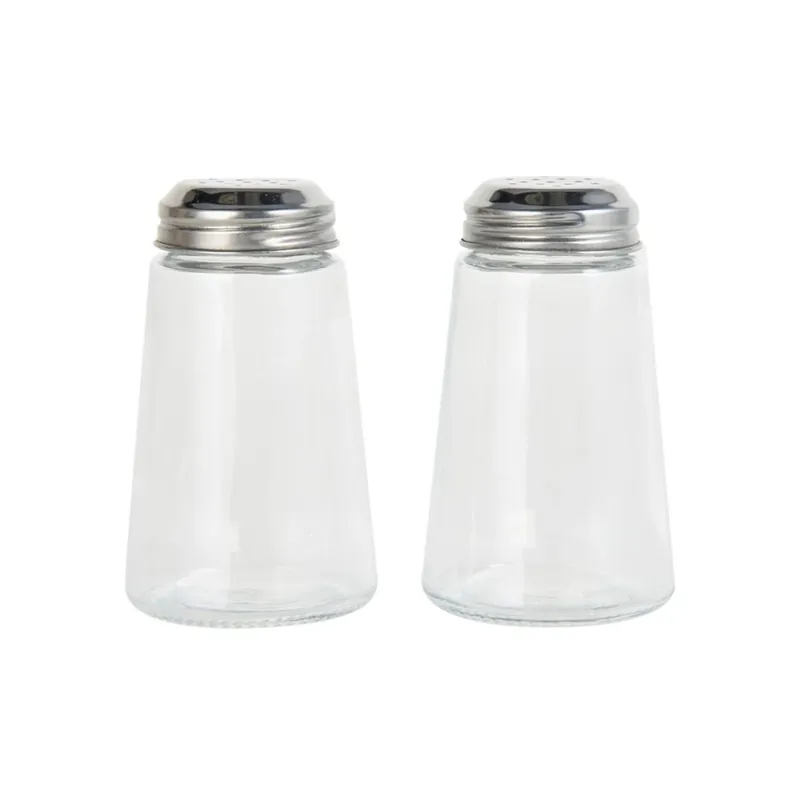 Gemco 3 Oz Clear/silver Glass Bevelled Salt And Pepper Set 2 Pk