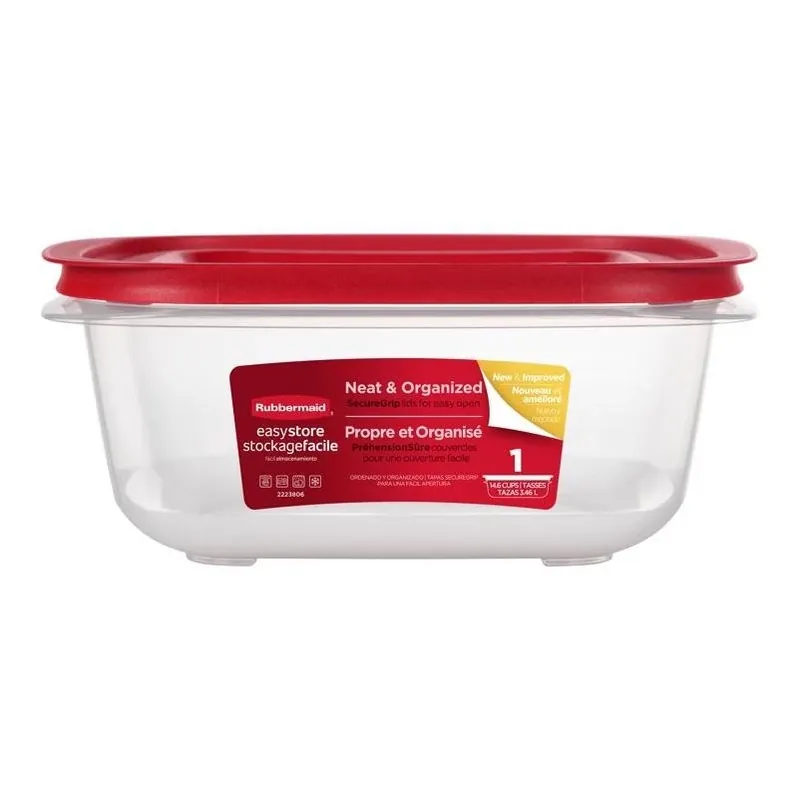 Easy Store 14.6‑cup Clear Square Food Container With Lid