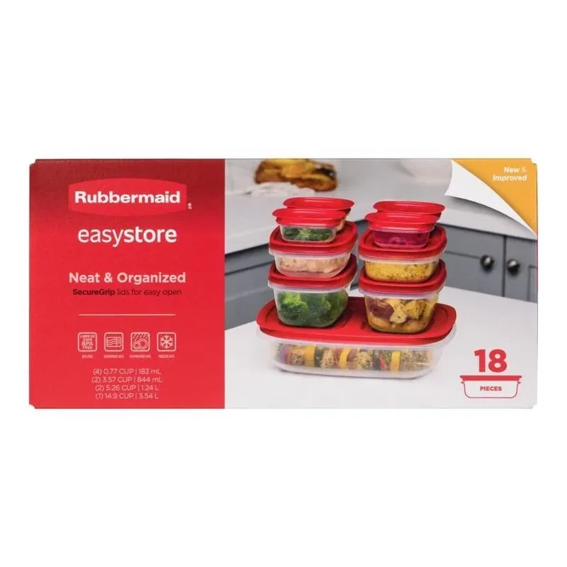 Easy Store 18‑piece Clear Food Storage Container Set – Bpa‑free, Freezer & Microwave Safe