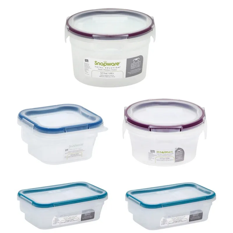Total Solution Clear Food Storage Container Set 5 Pk