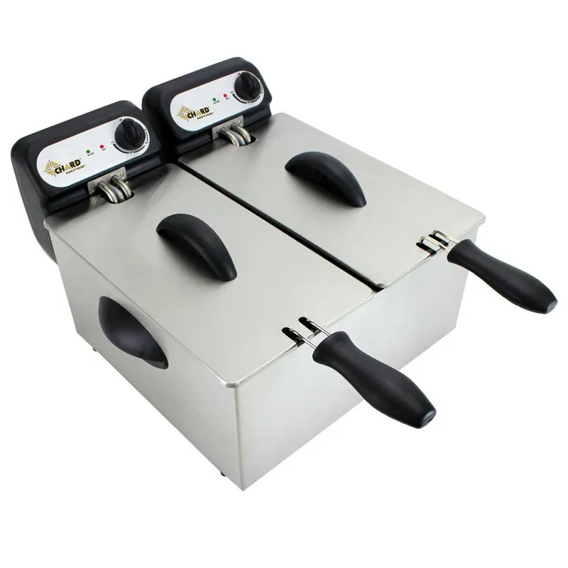 Df6e Double Deep Fryer With Dual Baskets And Adjustable Temperature Control
