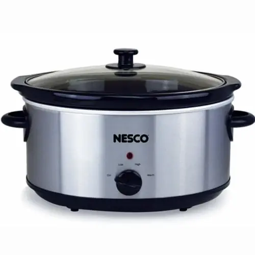 Nesco Sc-6-25 6 Quart Oval Analog Slow Cooker - Stainless Steel