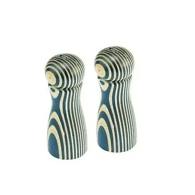 Pakka Wood Salt And Pepper Shakers Set - Blue Finish