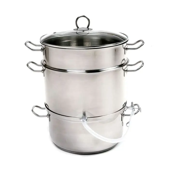 Stainless Steel Manual Steamer And Juicer - Versatile Kitchen Tool