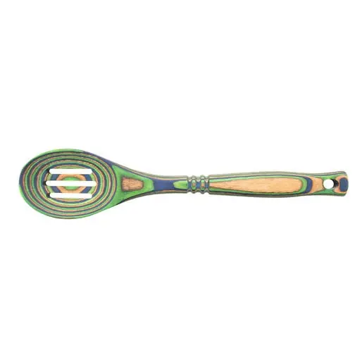 Pakkawood 12-inch Slotted Spoon In Peacock Color