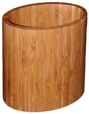 Kitchen Utensil Holder, Oval, Bamboo