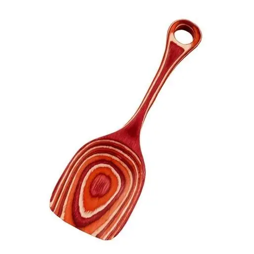 8-inch Red Pakkawood Scoop For Cooking And Serving