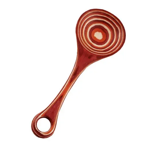 8-inch Red Pakkawood Scoop Spoon For Cooking And Serving