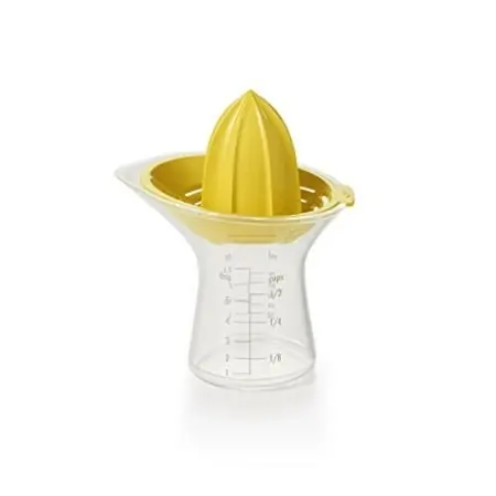 Good Grips Small Citrus Juicer With Built-in Measuring Cup And Strainer, Yellow, 2.5 Oz.