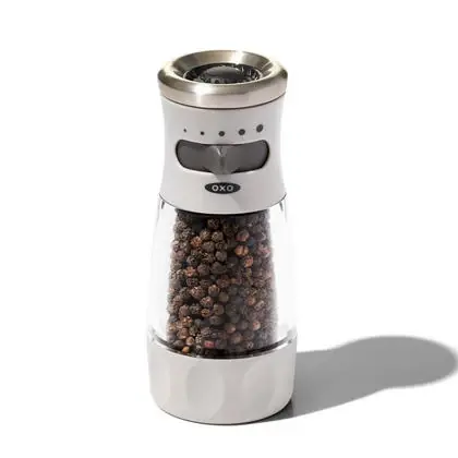 Good Grips Adjustable Mess-free Pepper Grinder With Peppercorns - Clear/stainless Steel