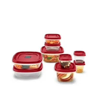 Easy Find Vented Lids Food Storage Containers 18-piece Set Racer Red