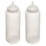 Jumbo 32 Oz Wide Mouth Pliable Squeeze Bottle 2-in-1 Set