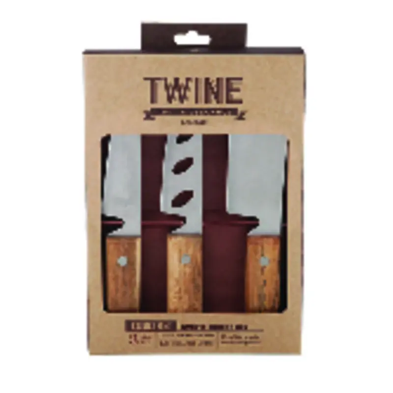 Country Home Acacia Wood Rustic Cheese Cutting Set