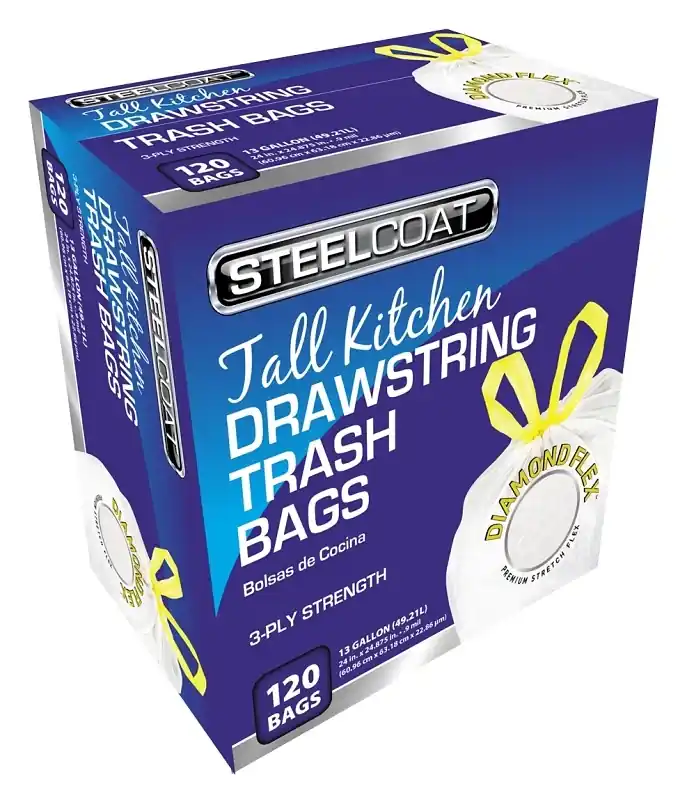 Hefty Strong 13 Gal No Scent Kitchen Trash Bags Drawstring 90 Pk