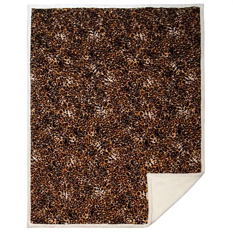 54 In. W X 68 In. L Multicolored Polyester Sherpa Throw Blanket