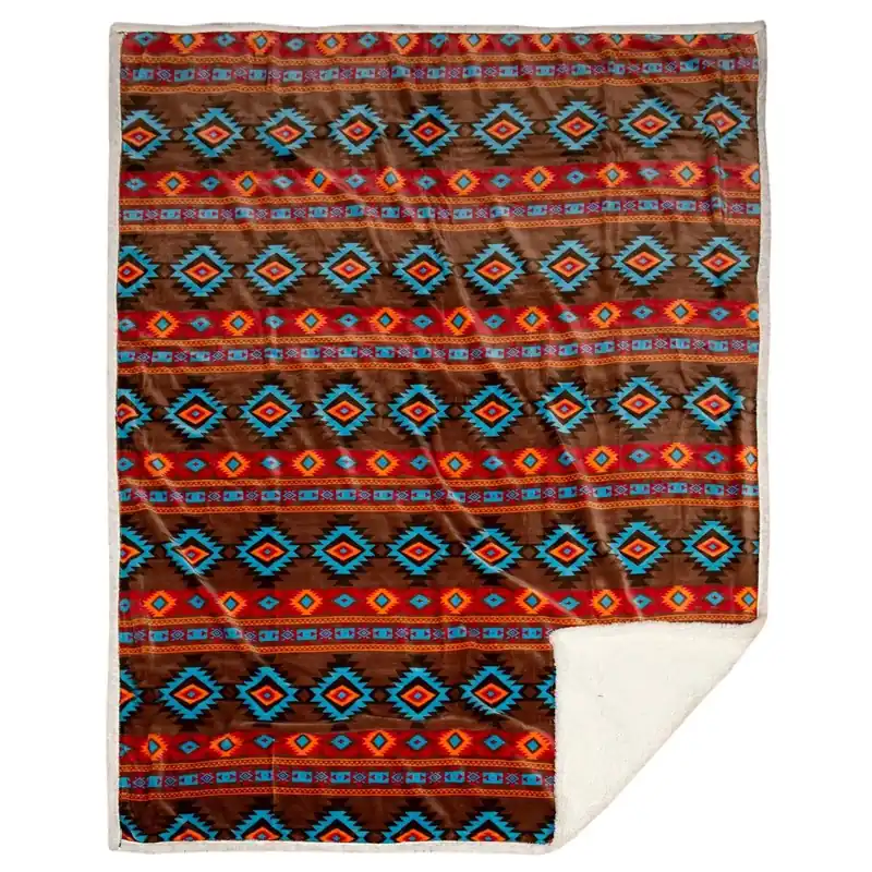 Inc 54 X 68 Inch Multicolored Polyester Sherpa Throw Blanket