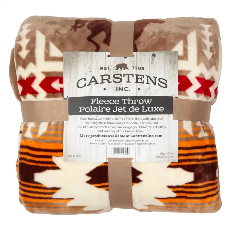 Inc 68 In. H X 2 In. W X 54 In. L Multicolored Polyester Plush Throw Blanket - Free Rein Collection
