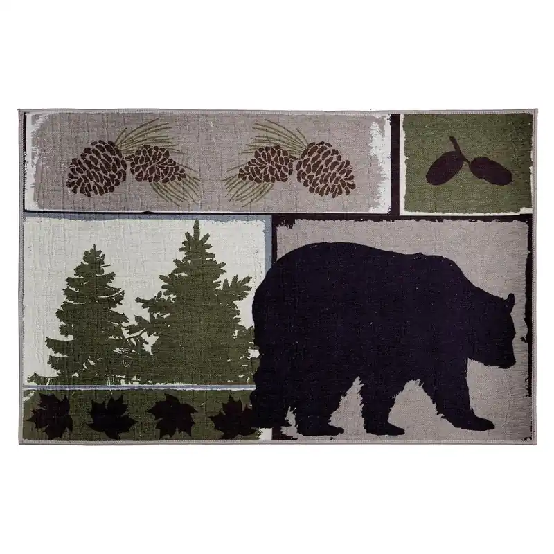 3 Ft. L X 2 Ft. W Multicolored Vintage Bear Polyester Rug