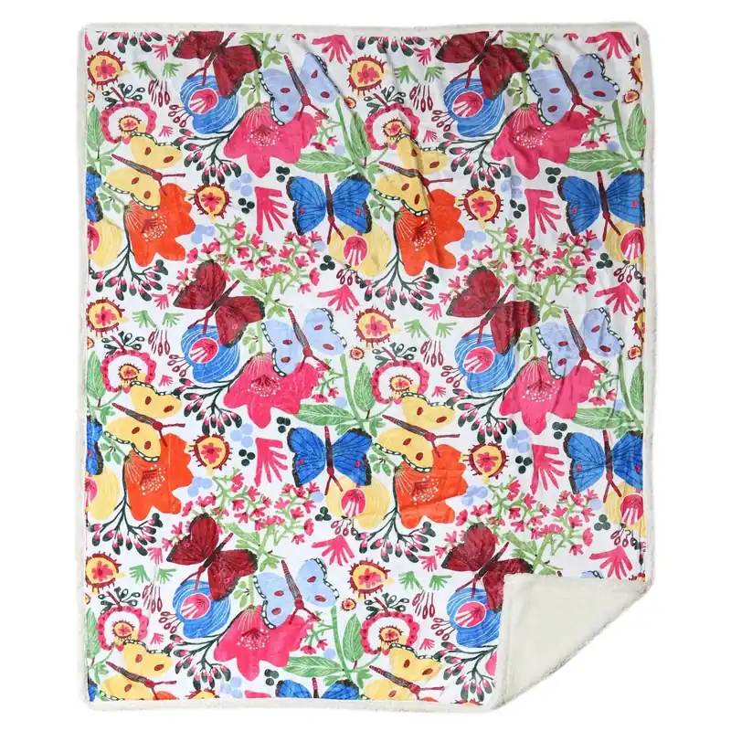 68 In. H X 2 In. W X 54 In. L Multicolored Polyester Plush Throw Blanket