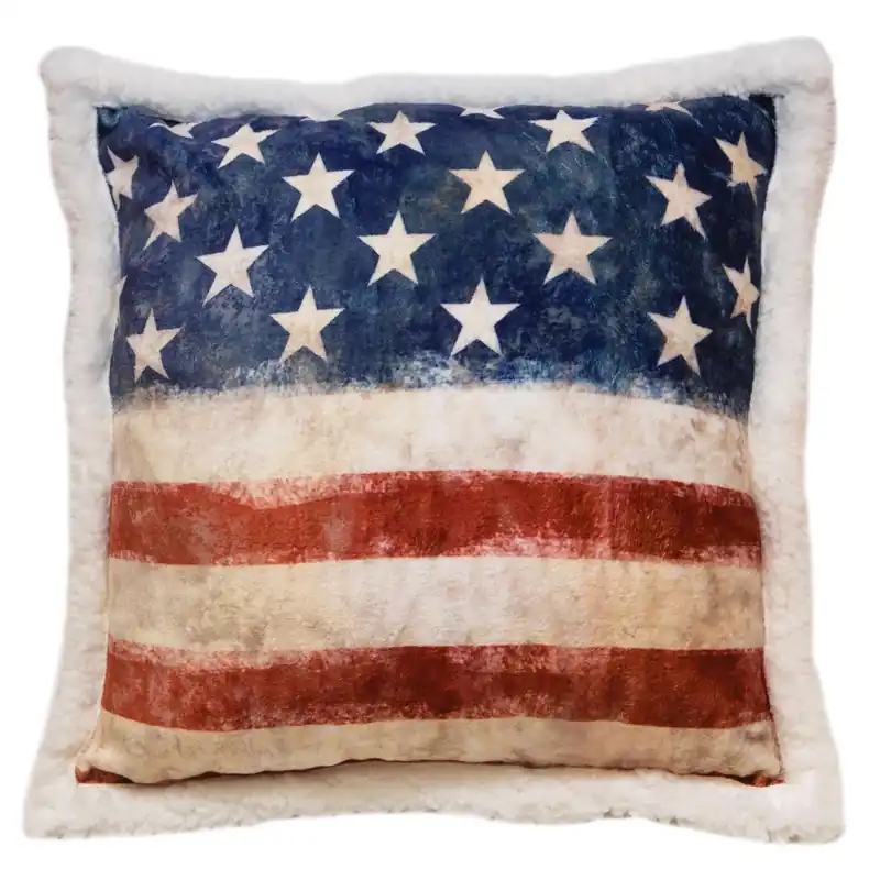18 In. Multicolored Polyester Pillow With Classic Plaid Pattern