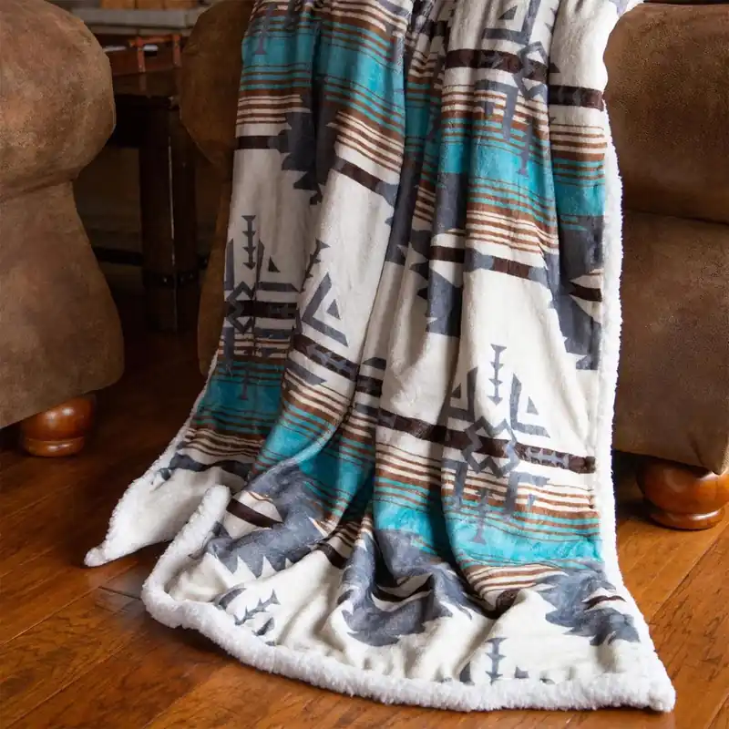 68 In. H X 2 In. W X 54 In. L Multicolored Polyester Plush Throw Blanket