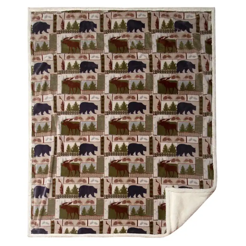 68 In. H X 2 In. W X 54 In. L Multicolored Polyester Plush Throw Blanket