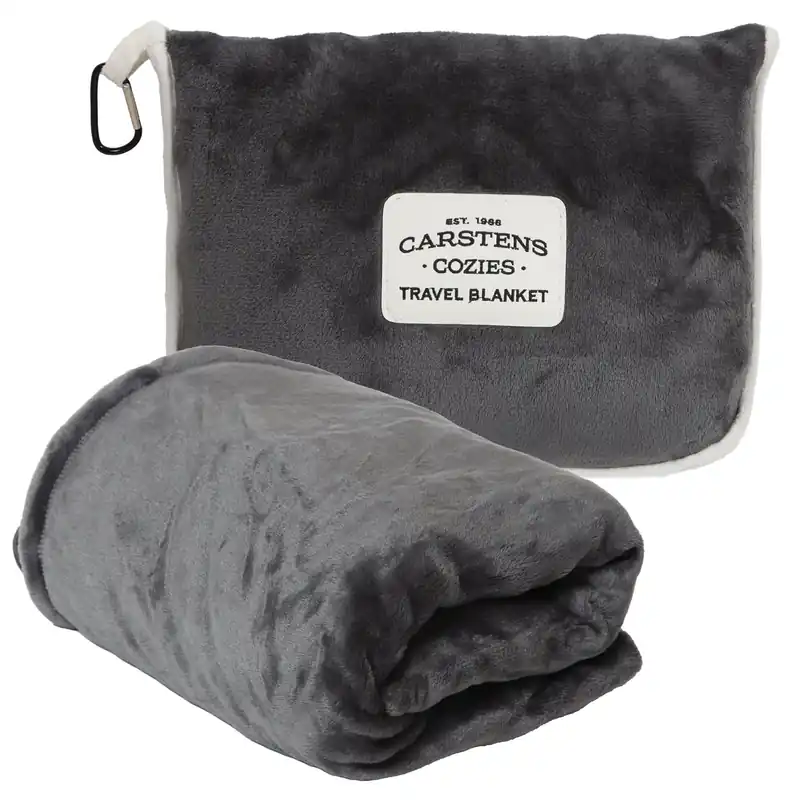Grey Plush Travel Blanket