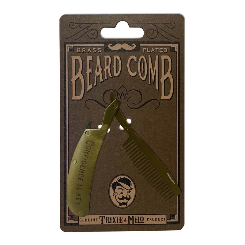Trixie & Milo Stainless Steel Folding Beard Comb
