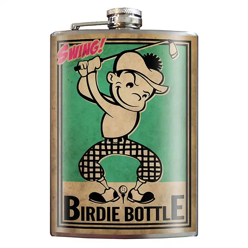 Trixie & Milo Birdie Bottle 8 Oz Multicolored Stainless Steel Flask With Gift Box