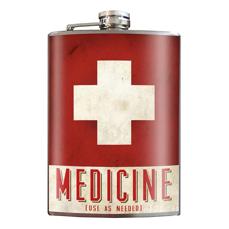 & Milo 8 Oz Red Stainless Steel Hip Flask - Unique Design For Every Occasion