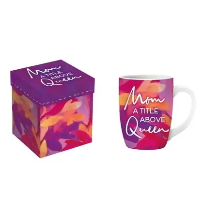 Mom A Title Above Queen 14oz Ceramic Coffee Mug With Gift Box