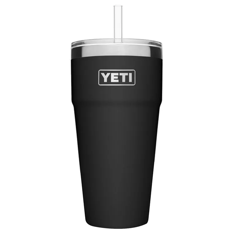 Rambler 26 Oz Black Bpa Free Straw Cup - Insulated Stainless Steel