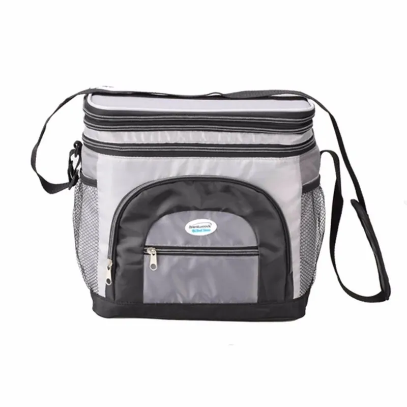 6 Can Cooler Bag With Hard Plastic Ice Bucket - Multiple Colors Available