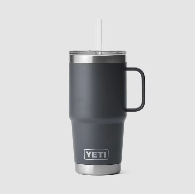 Rambler 25 Ounce Charcoal Mug With Straw Lid - Bpa Free