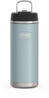 Water Bottle With Straw Lid, Glacier Color Stainless Steel, 32 Oz.