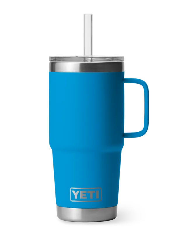 25 Ounce Big Wave Blue Rambler Straw Mug
