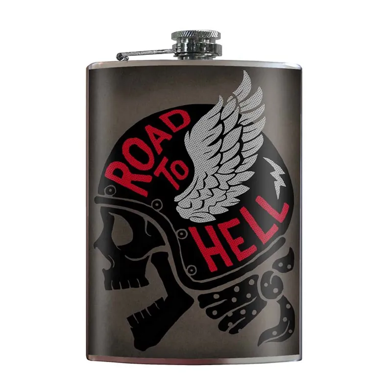 & Milo Road To Hell 8 Oz Multicolored Stainless Steel Flask