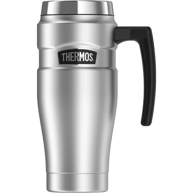 Stainless King 16 Oz Gray Bpa Free Insulated Travel Mug With Handle