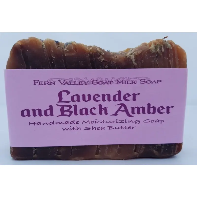 Handmade Goat Milk Soap - Lavender And Black Amber Scent, 4-3/4 Oz.