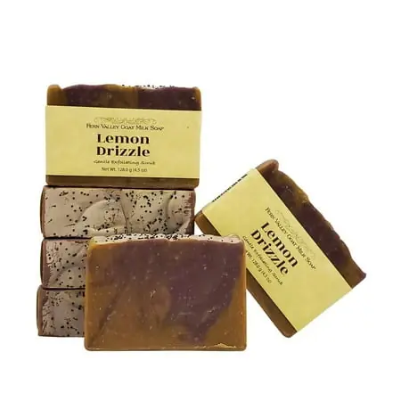 Natural Goat Milk Soap Exfoliating Scrub With Lemon Drizzle Scent