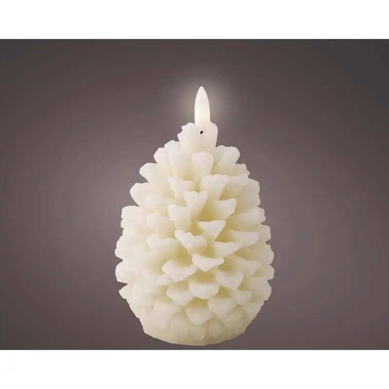 Led Cream Pinecone Candle 5.2 Inch Battery Operated