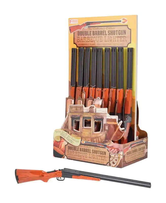 Gei Brown Double Barrel Shotgun Barbecue Lighter 18 Count