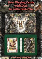 Rivers Edge Playing Cards With Dice In Collectible Tin - Deer
