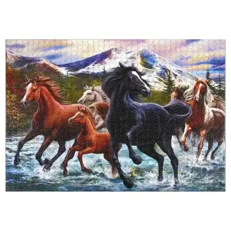 1000 Piece Jigsaw Puzzle In Tin - Unique Horse Landscape 28 X 20 Inches