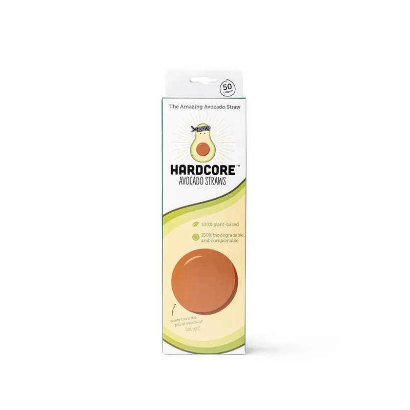Beige Abs Plastic Avocado Straws - 50 Count Biodegradable And Compostable