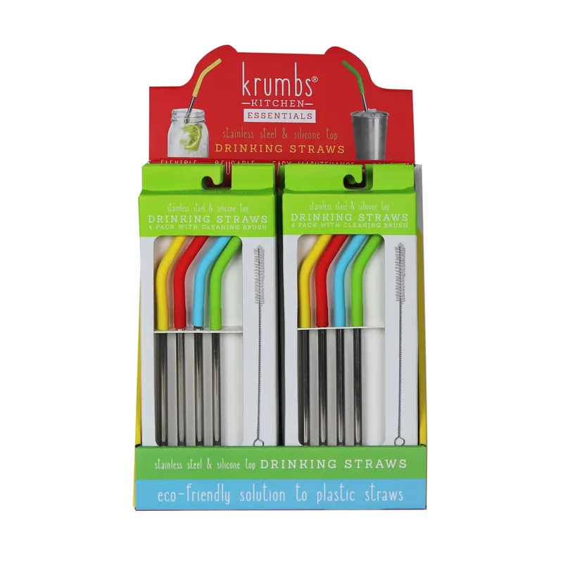 4ct Stainless Steel Straws