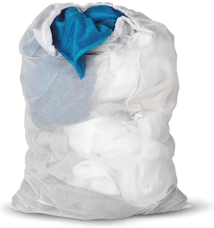 Laundry Bag, White Mesh, 24 X 36-in.